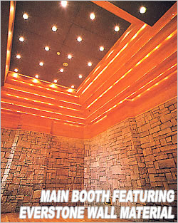 MAIN BOOTH FEATURING EVERSTONE WALL MATERIAL